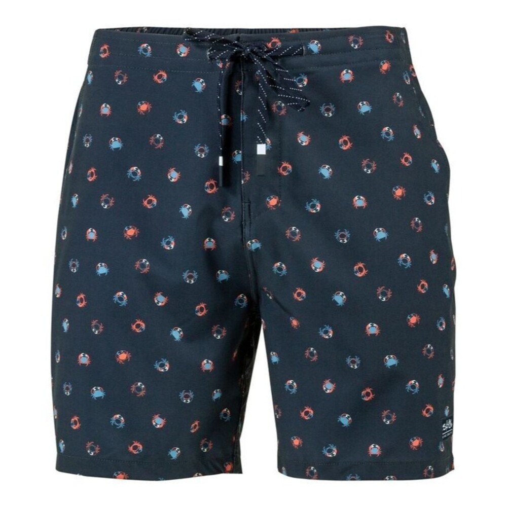 Salt Life Men's Get Crabby Drawstring Performance Quick Dry Walk Shorts Navy 36